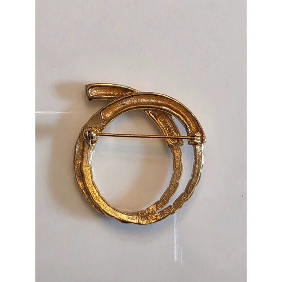 Monet Gold-Tone Rope Brooch Vintage Excellent Condition - Picture 3 of 4